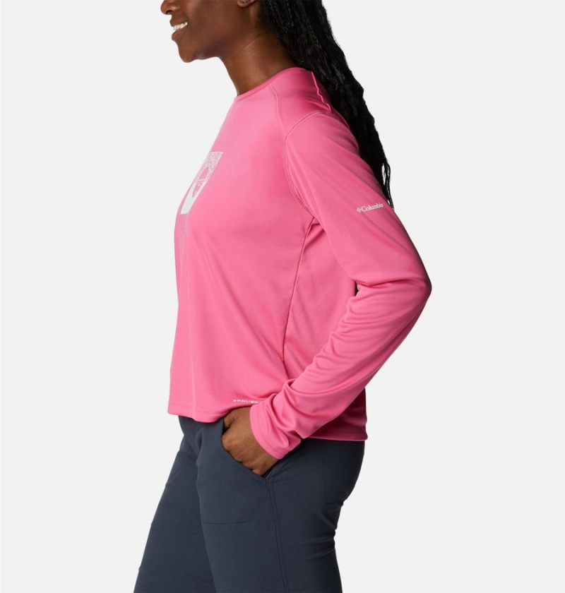 Pink Women's Columbia Summerdry Graphic Long Sleeve T-Shirt | WQIXG-6921