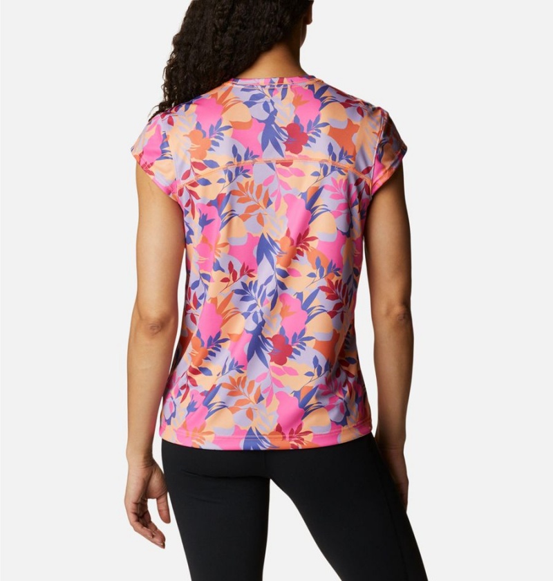 Pink Women's Columbia Summerdry Printed T-Shirt | YOMJG-5430