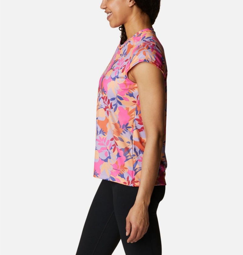 Pink Women's Columbia Summerdry Printed T-Shirt | YOMJG-5430