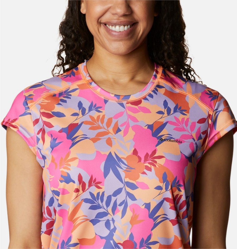 Pink Women's Columbia Summerdry Printed T-Shirt | YOMJG-5430