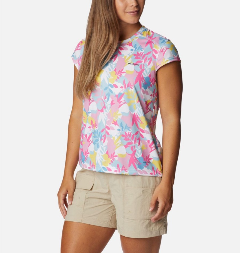 Pink Women's Columbia Summerdry Printed T-Shirt | PGLWK-1827