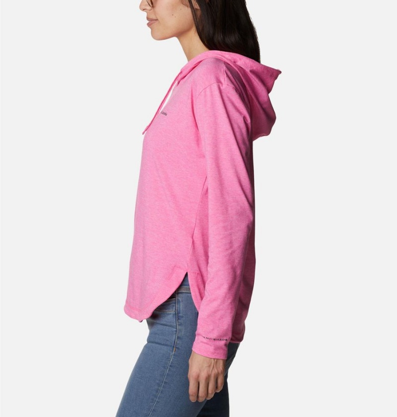 Pink Women's Columbia Sun Trek Pullover Hoodie | VJCSB-7913