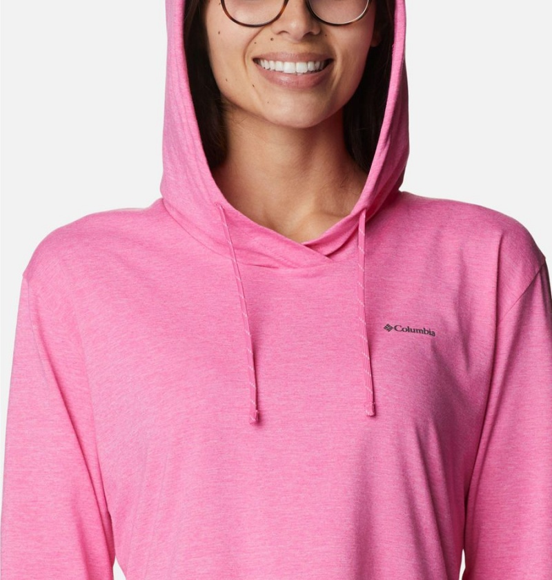 Pink Women's Columbia Sun Trek Pullover Hoodie | VJCSB-7913