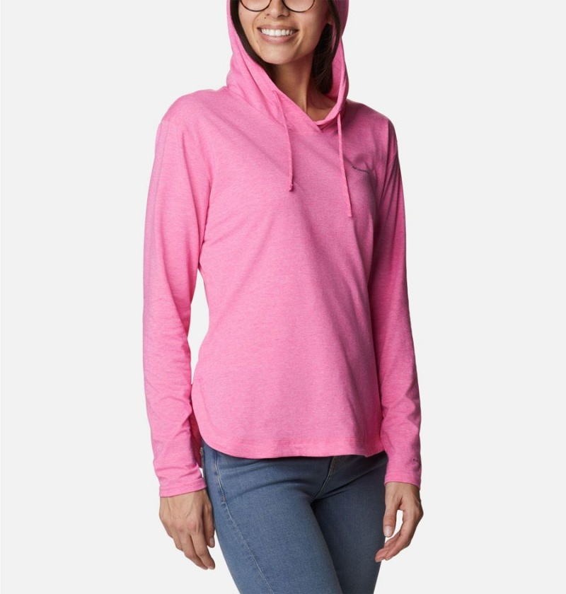 Pink Women's Columbia Sun Trek Pullover Hoodie | VJCSB-7913