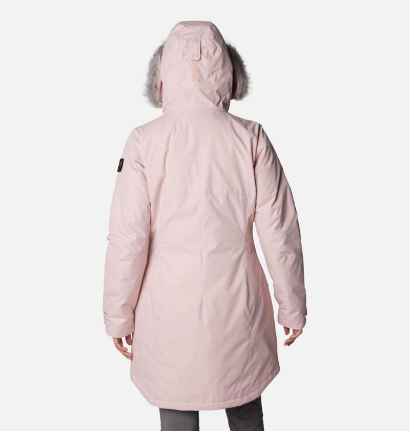 Pink Women's Columbia Suttle Mountain Long Insulated Coats | HCMOT-0163