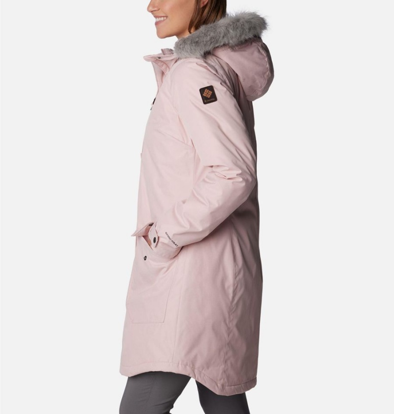 Pink Women's Columbia Suttle Mountain Long Insulated Coats | HCMOT-0163