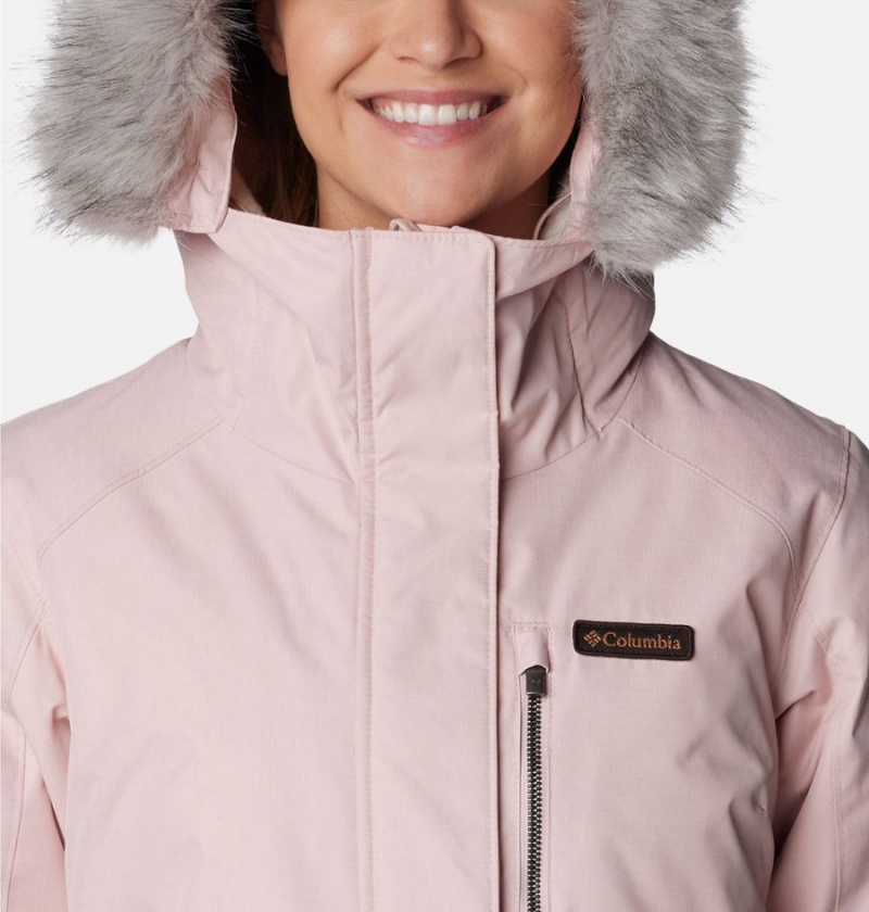 Pink Women's Columbia Suttle Mountain Long Insulated Coats | HCMOT-0163