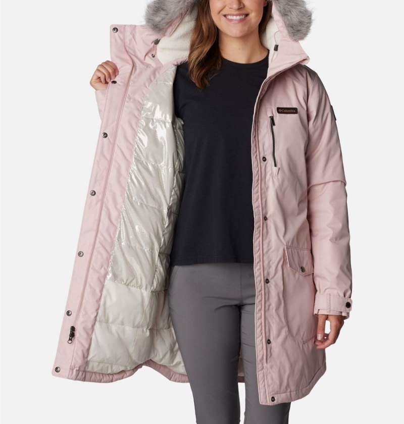 Pink Women's Columbia Suttle Mountain Long Insulated Coats | HCMOT-0163