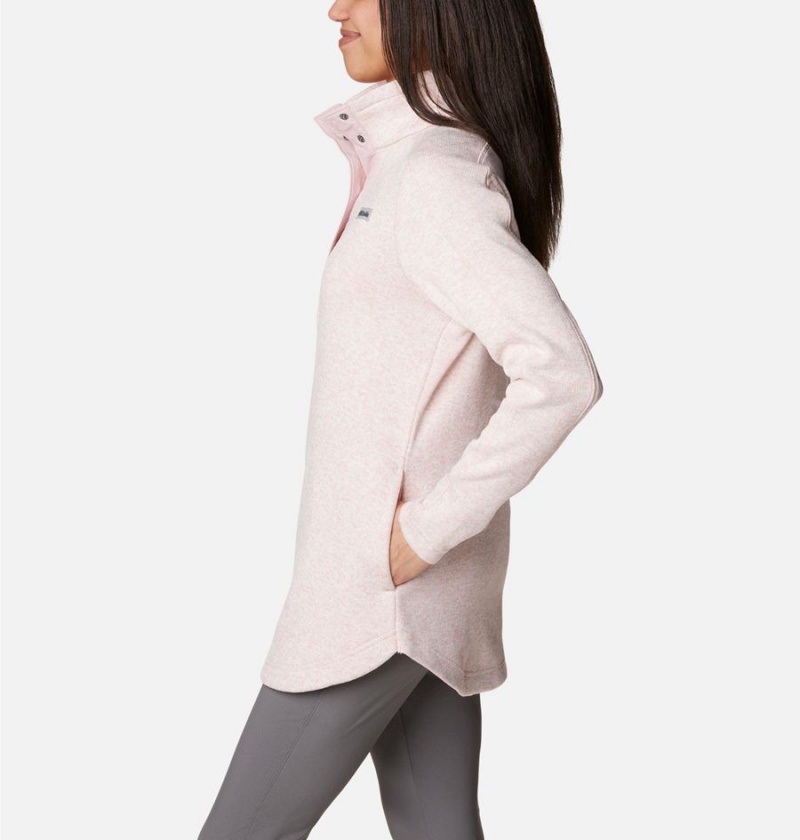 Pink Women's Columbia Sweater Weather Fleece Tunic Pullover | CLJEV-2931