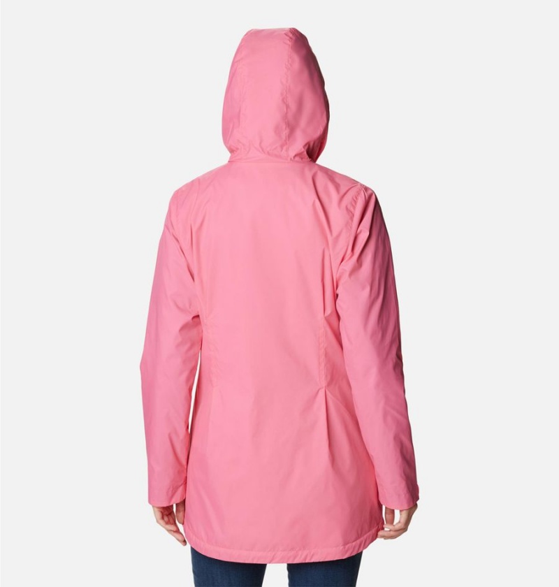 Pink Women's Columbia Switchback Lined Long Rain Jacket | LCNJP-1689