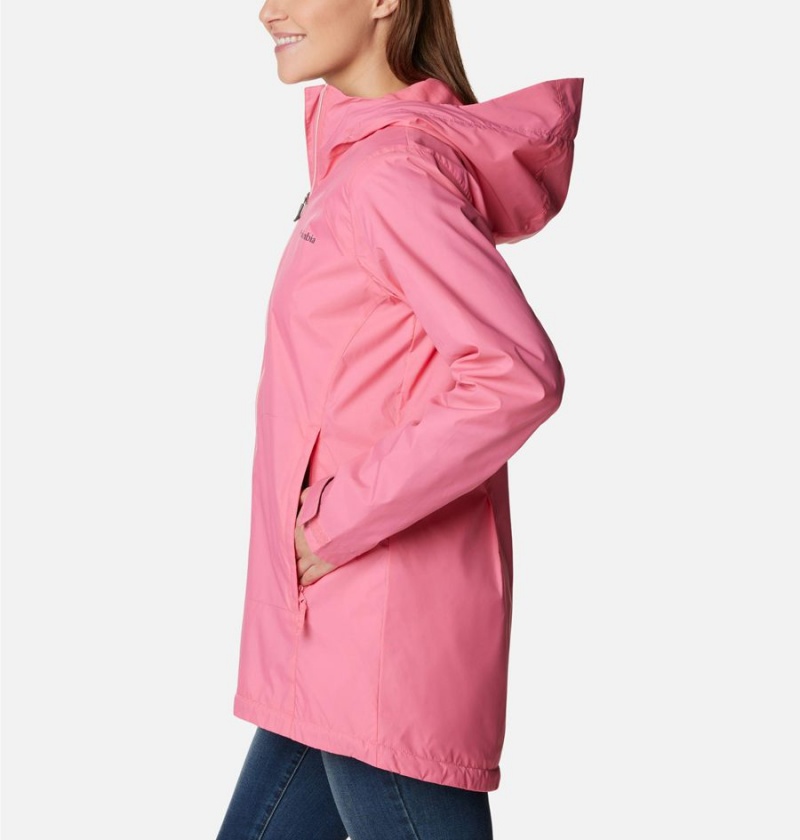 Pink Women's Columbia Switchback Lined Long Rain Jacket | LCNJP-1689