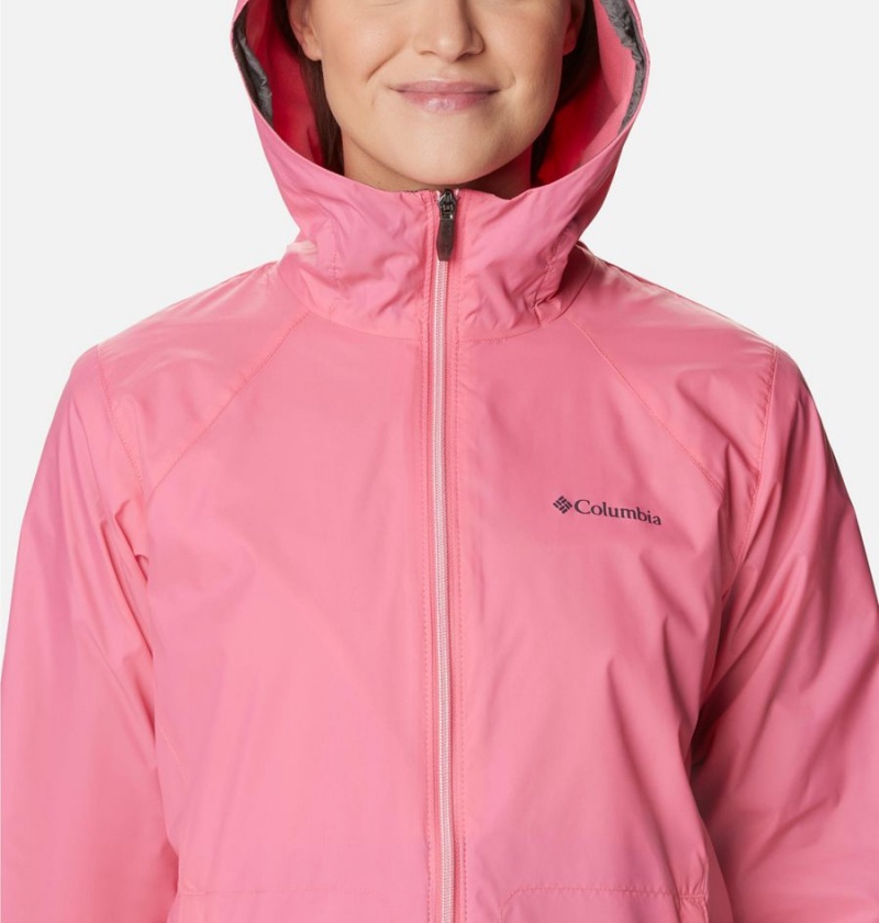 Pink Women's Columbia Switchback Lined Long Rain Jacket | LCNJP-1689