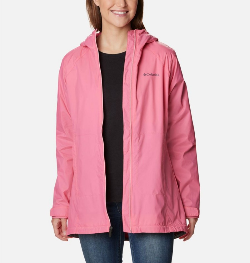 Pink Women's Columbia Switchback Lined Long Rain Jacket | LCNJP-1689