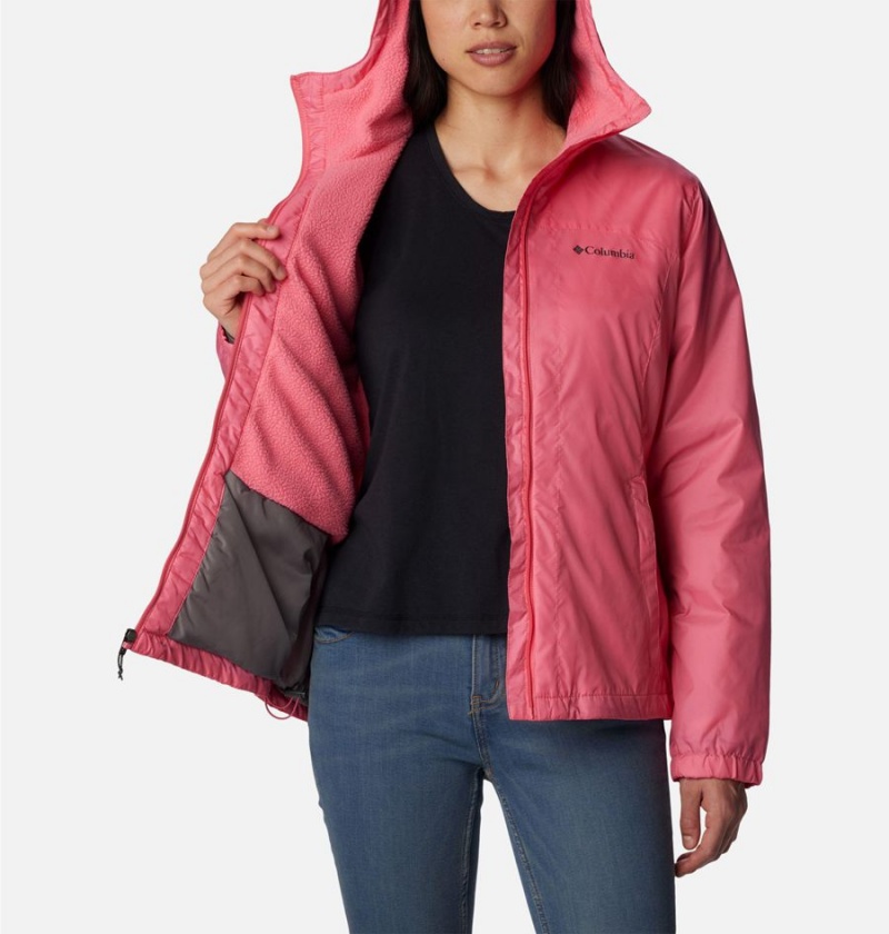 Pink Women's Columbia Switchback Sherpa Lined Rain Jacket | GEJIW-4109