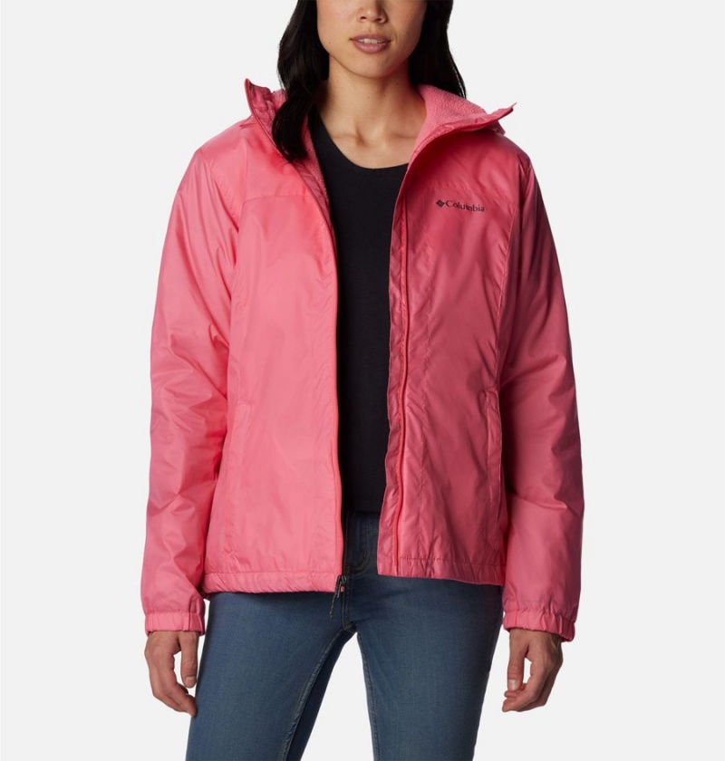 Pink Women's Columbia Switchback Sherpa Lined Rain Jacket | GEJIW-4109