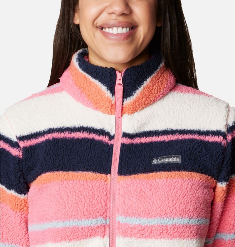 Pink Women's Columbia West Bend Full Zip Fleece Jacket | HRDCM-4605