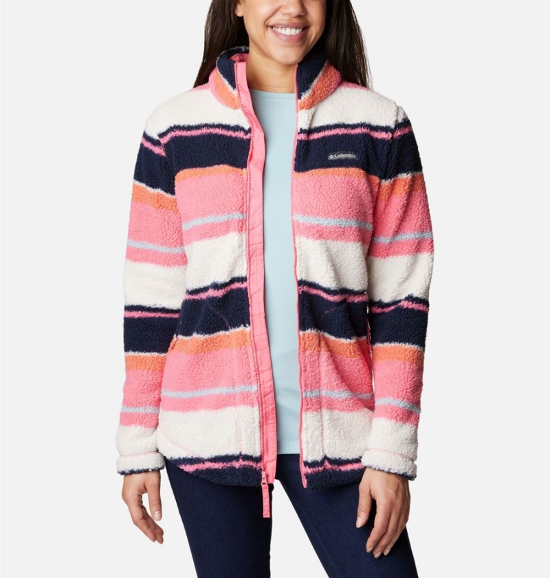 Pink Women's Columbia West Bend Full Zip Fleece Jacket | HRDCM-4605