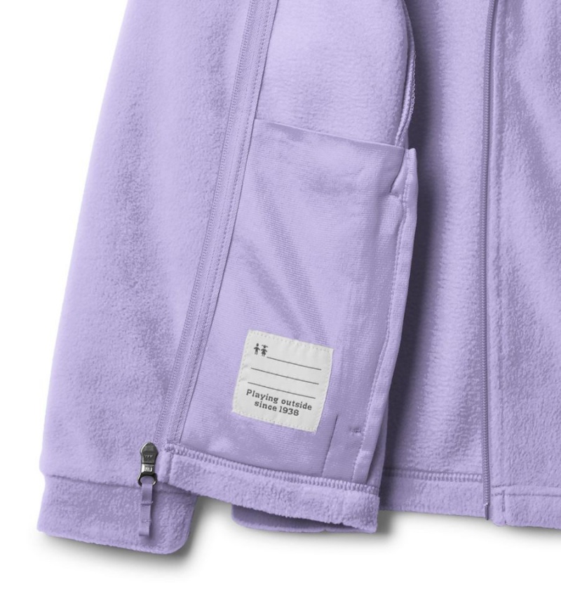 Purple Kids' Columbia Benton Springs II Hooded Fleece Jacket | HDNLW-3546