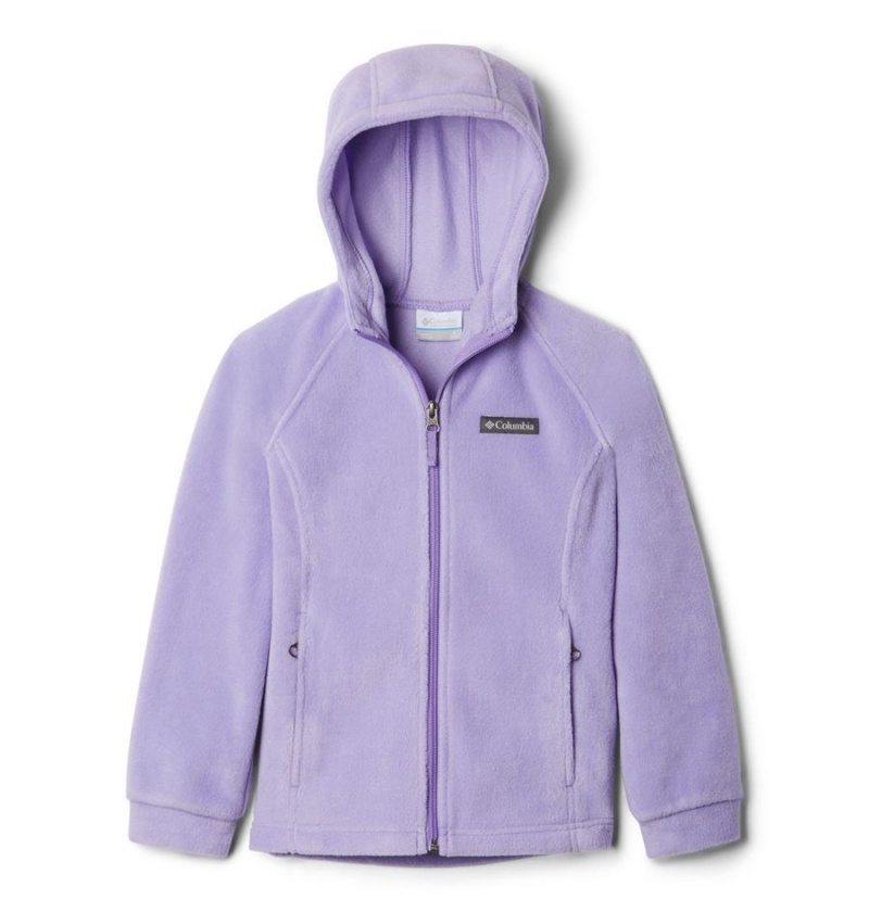 Purple Kids\' Columbia Benton Springs II Hooded Fleece Jacket | HDNLW-3546