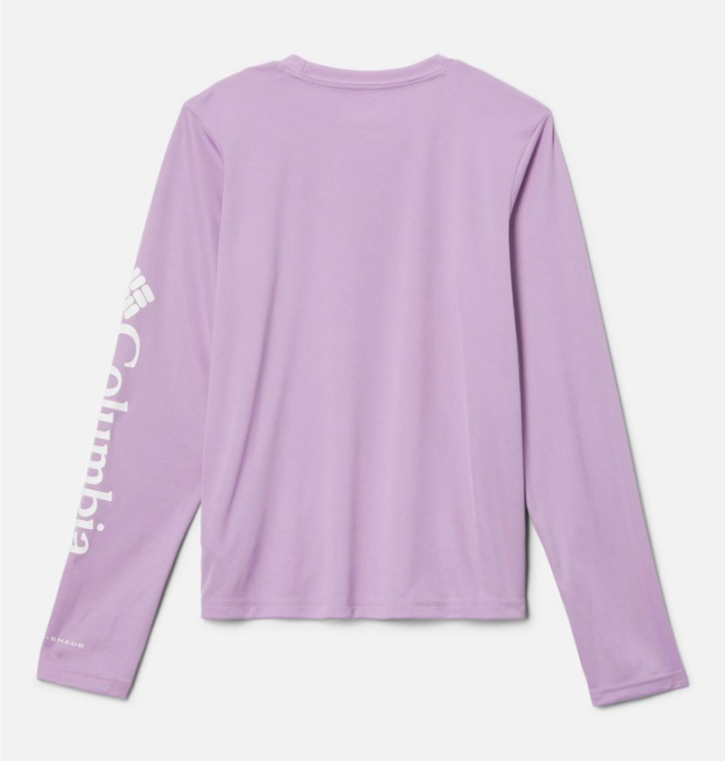 Purple Kids' Columbia Fork Stream Long Sleeve T-Shirt | FLKNW-6492