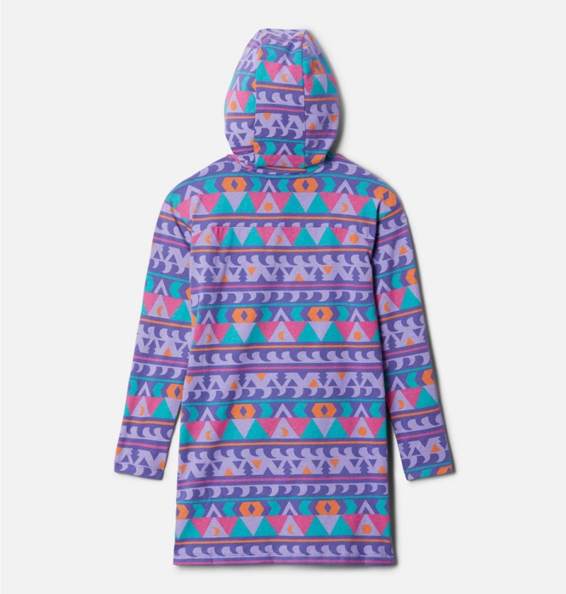 Purple Kids' Columbia Lodge Printed Tunic Hoodie | QZBCA-8617