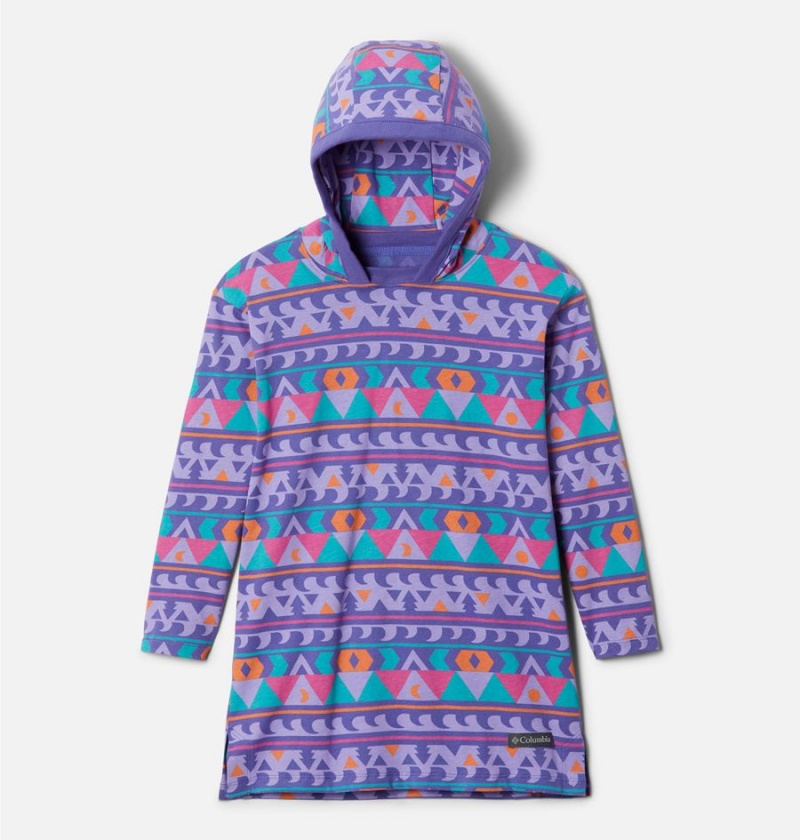 Purple Kids\' Columbia Lodge Printed Tunic Hoodie | QZBCA-8617