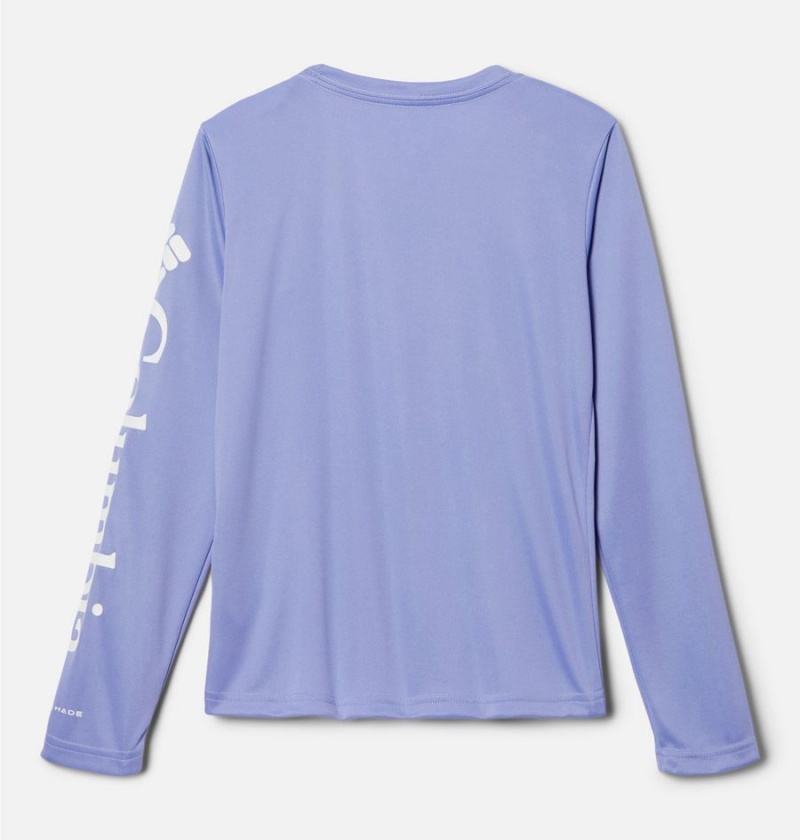 Purple Kids' Columbia PFG Tidal Long Sleeve T-Shirt | ZOTFN-1632