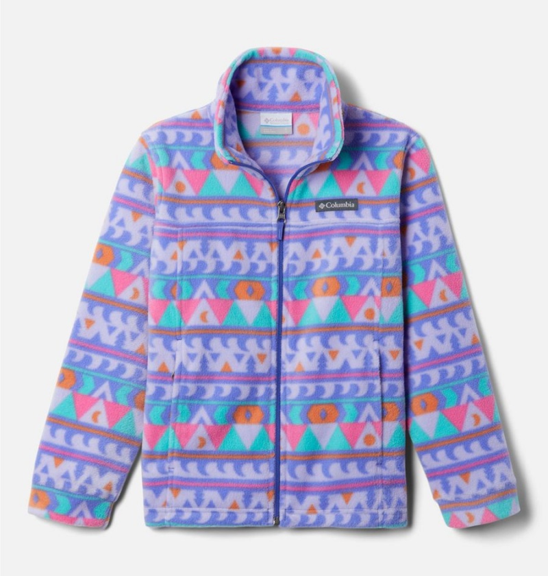 Purple Kids\' Columbia Zing III Printed Fleece Jacket | KNQJW-9671