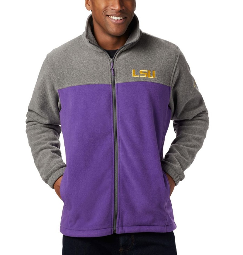 Purple Men's Columbia Collegiate Flanker III - LSU Fleece Jacket | XRCSN-7915