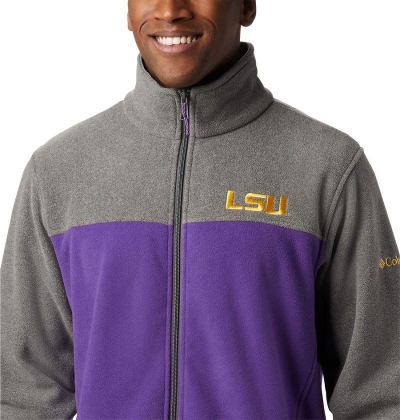 Purple Men's Columbia Collegiate Flanker III - LSU Fleece Jacket | XRCSN-7915