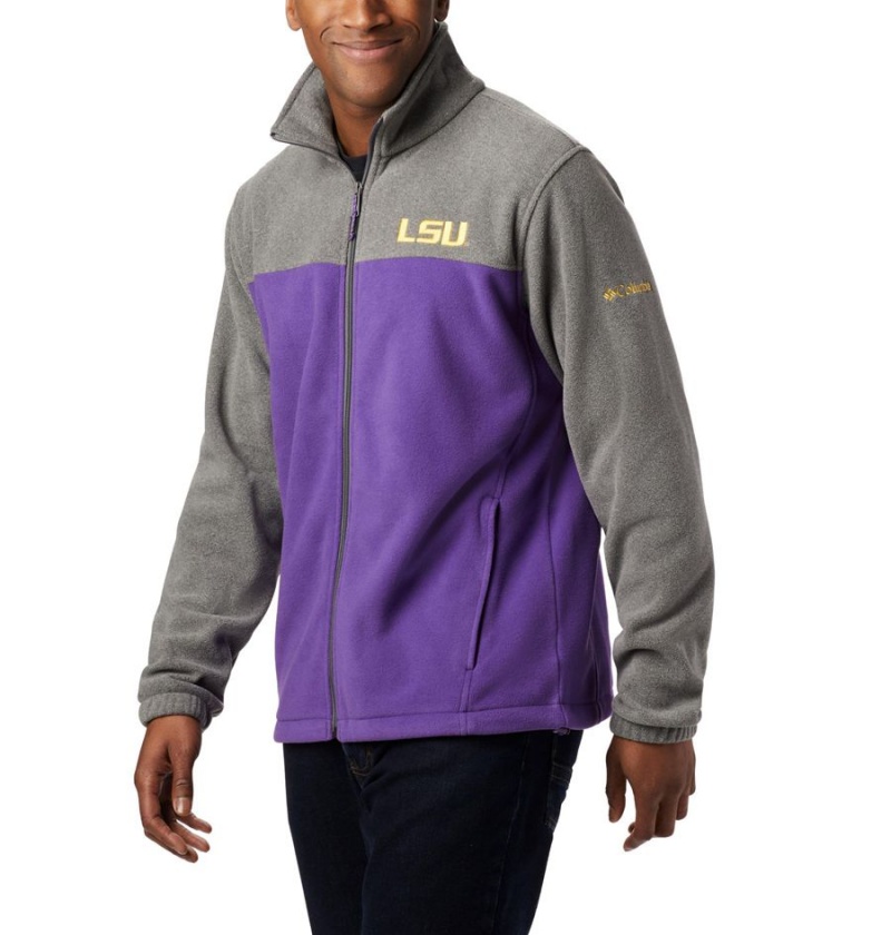 Purple Men\'s Columbia Collegiate Flanker III - LSU Fleece Jacket | XRCSN-7915