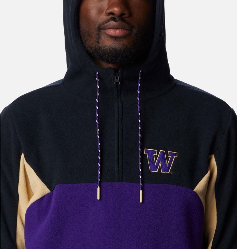 Purple Men's Columbia Collegiate Lodge Fleece - Washington Hoodie | YPGNM-5294