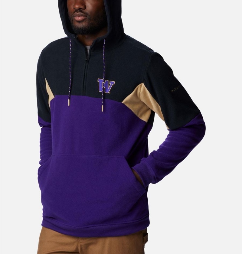 Purple Men's Columbia Collegiate Lodge Fleece - Washington Hoodie | YPGNM-5294