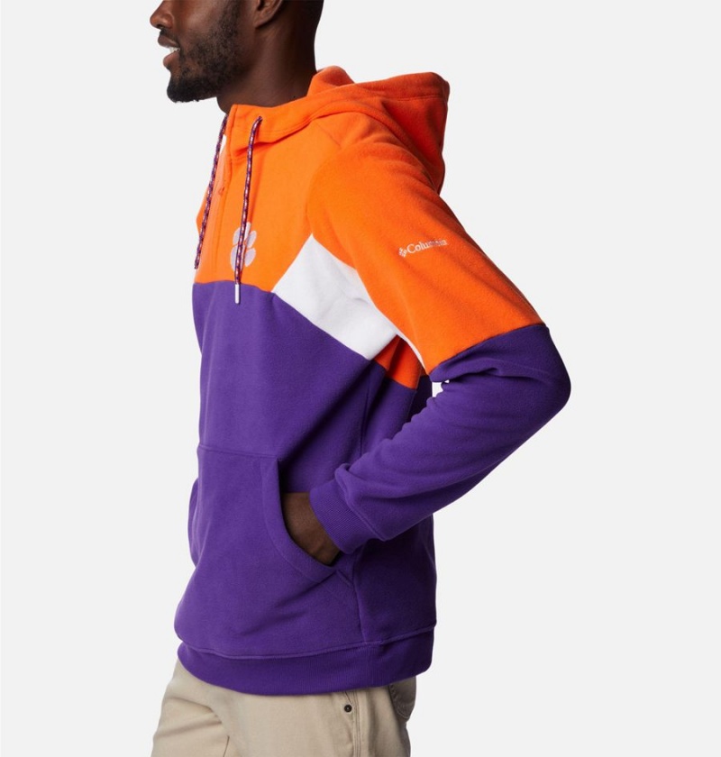 Purple Men's Columbia Collegiate Lodge Fleece - Clemson Hoodie | NDSQB-0981