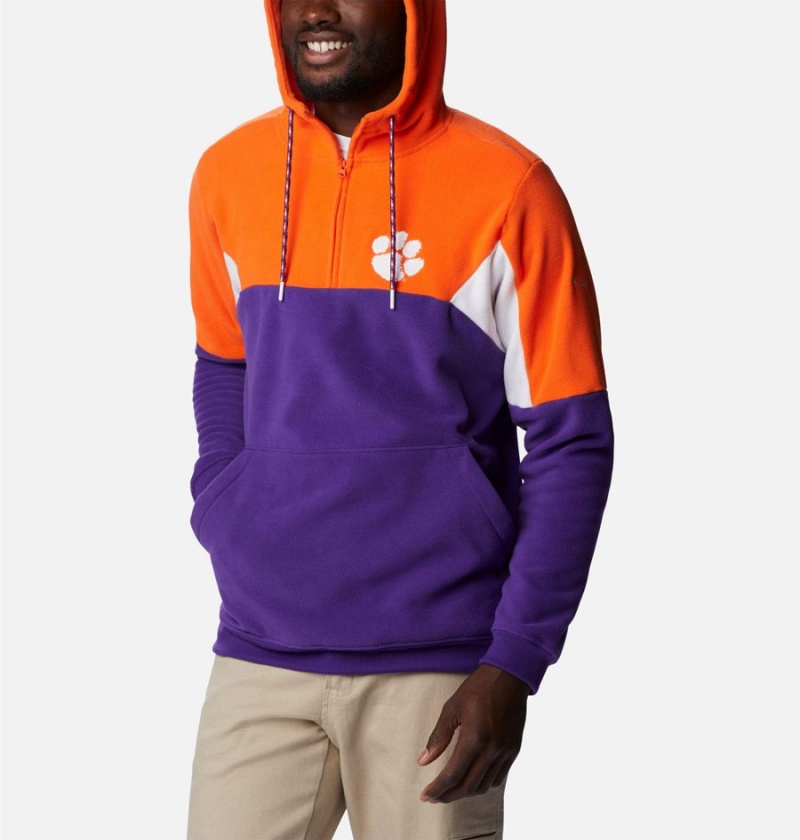 Purple Men's Columbia Collegiate Lodge Fleece - Clemson Hoodie | NDSQB-0981