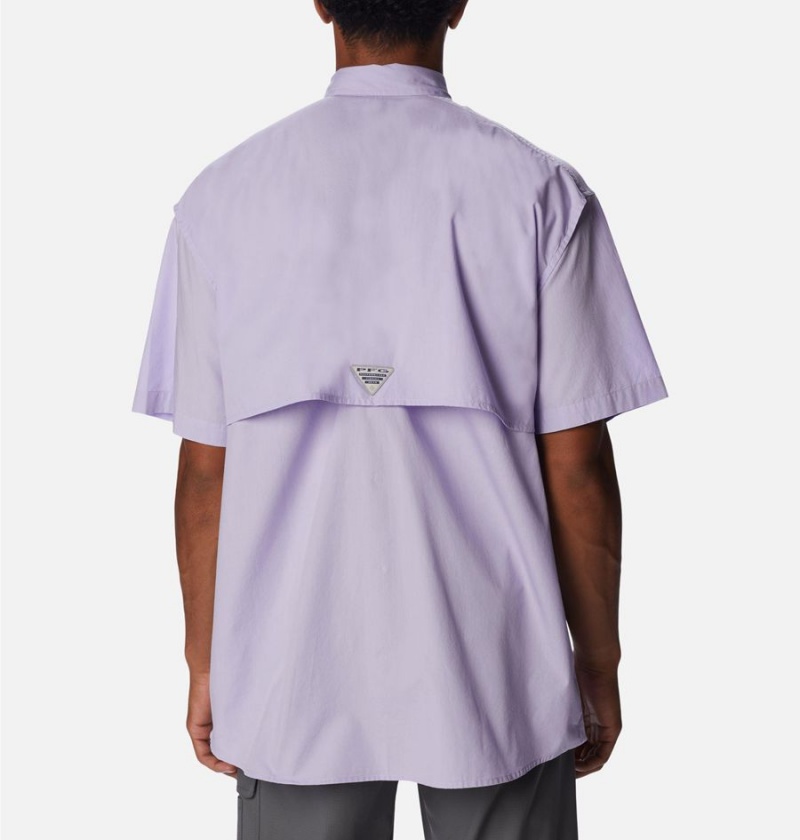 Purple Men's Columbia PFG Bonehead Short Sleeve Shirt | DULBF-3498