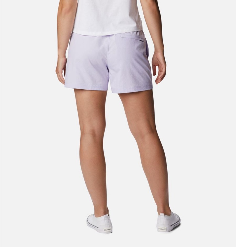 Purple Women's Columbia Anytime Lite Shorts | ZRCTP-2740