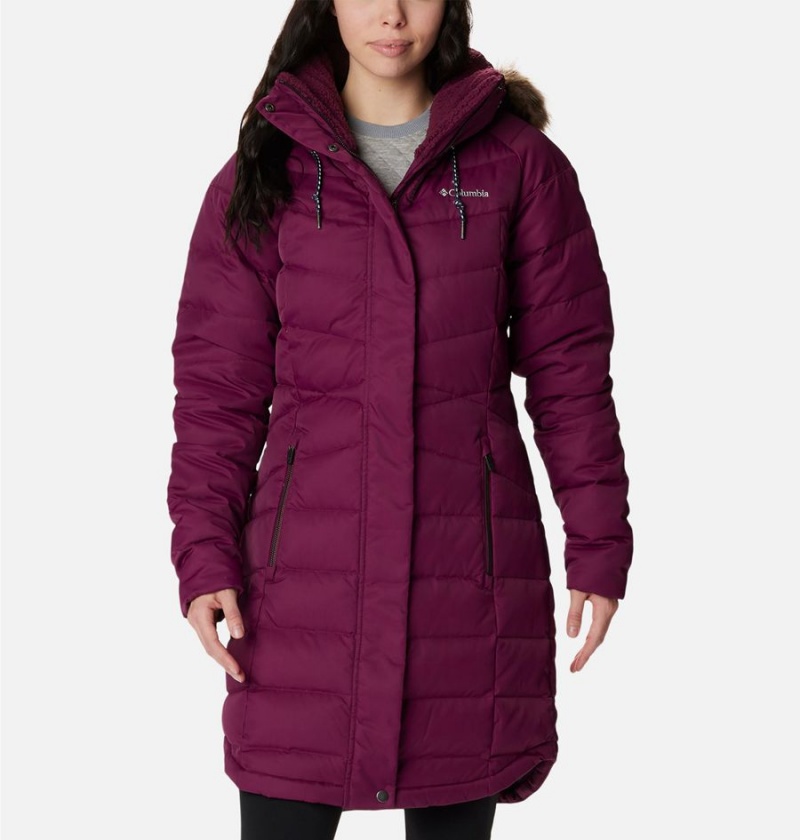 Purple Women\'s Columbia Belle Isle Mid Puffer Jacket | NAPYM-8569