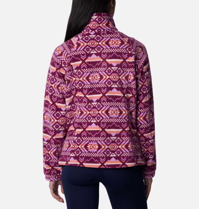 Purple Women's Columbia Benton Springs Printed Full Zip Fleece Jacket | RATXE-2510