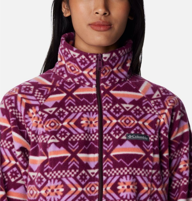 Purple Women's Columbia Benton Springs Printed Full Zip Fleece Jacket | RATXE-2510