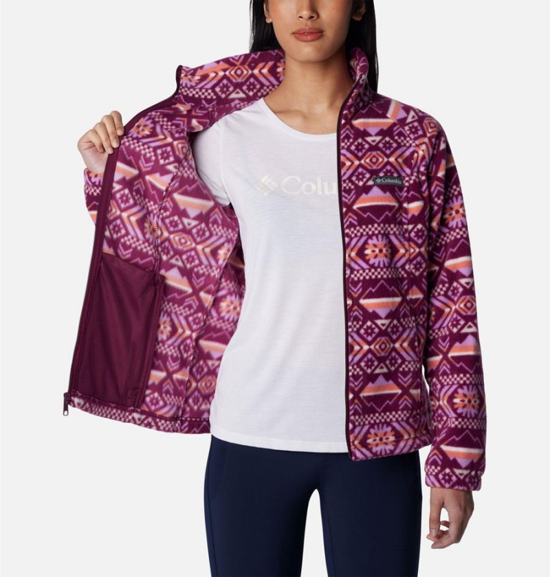 Purple Women's Columbia Benton Springs Printed Full Zip Fleece Jacket | RATXE-2510