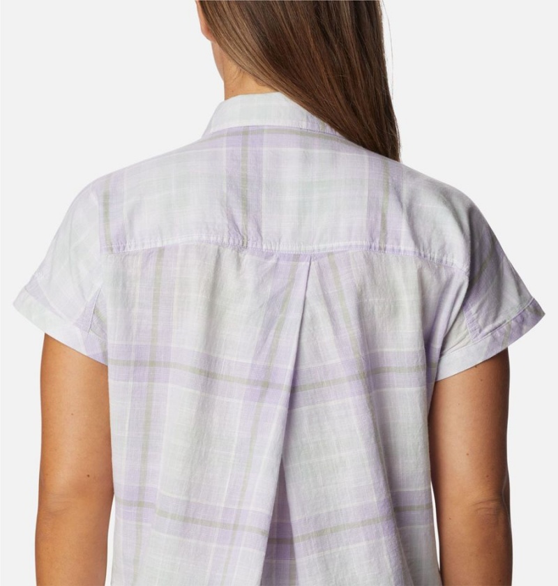 Purple Women's Columbia Camp Henry IV Short Sleeve Shirt | AIGRY-7412