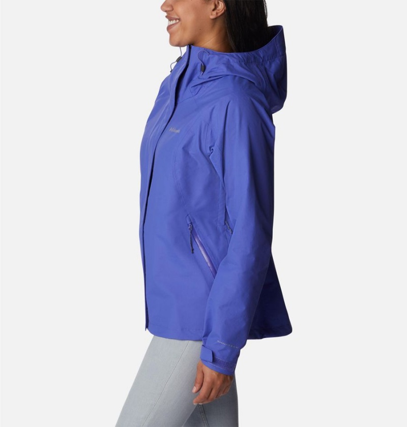 Purple Women's Columbia Discovery Point Shell Rain Jacket | OCQBN-5749