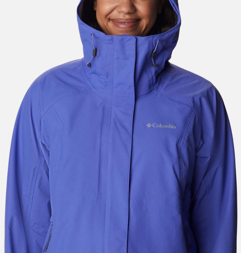 Purple Women's Columbia Discovery Point Shell Rain Jacket | OCQBN-5749