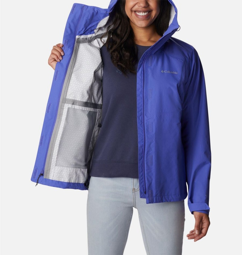 Purple Women's Columbia Discovery Point Shell Rain Jacket | OCQBN-5749