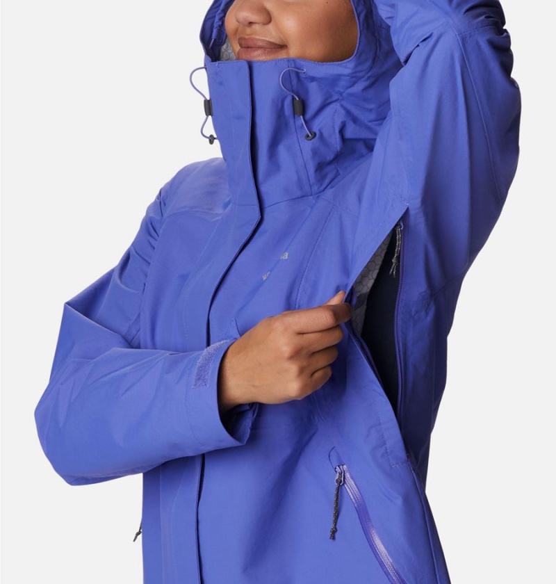 Purple Women's Columbia Discovery Point Shell Rain Jacket | OCQBN-5749