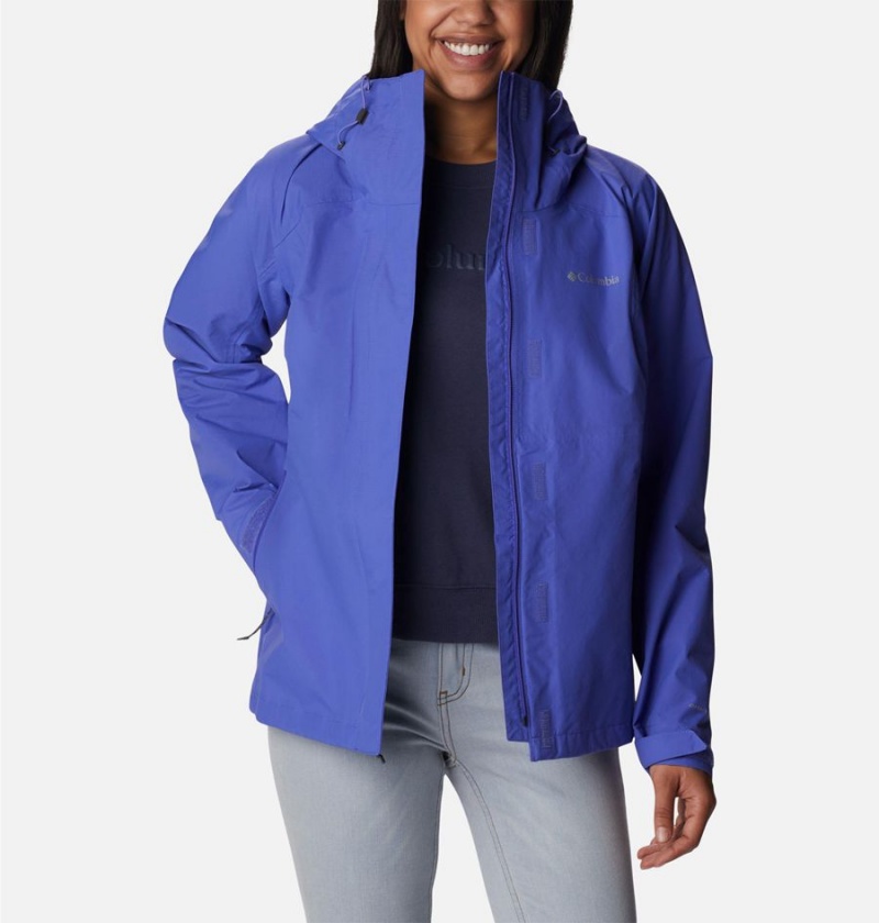 Purple Women's Columbia Discovery Point Shell Rain Jacket | OCQBN-5749