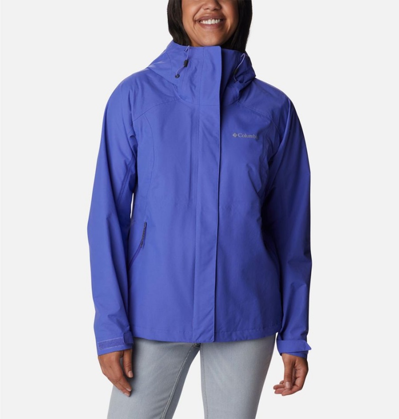 Purple Women\'s Columbia Discovery Point Shell Rain Jacket | OCQBN-5749