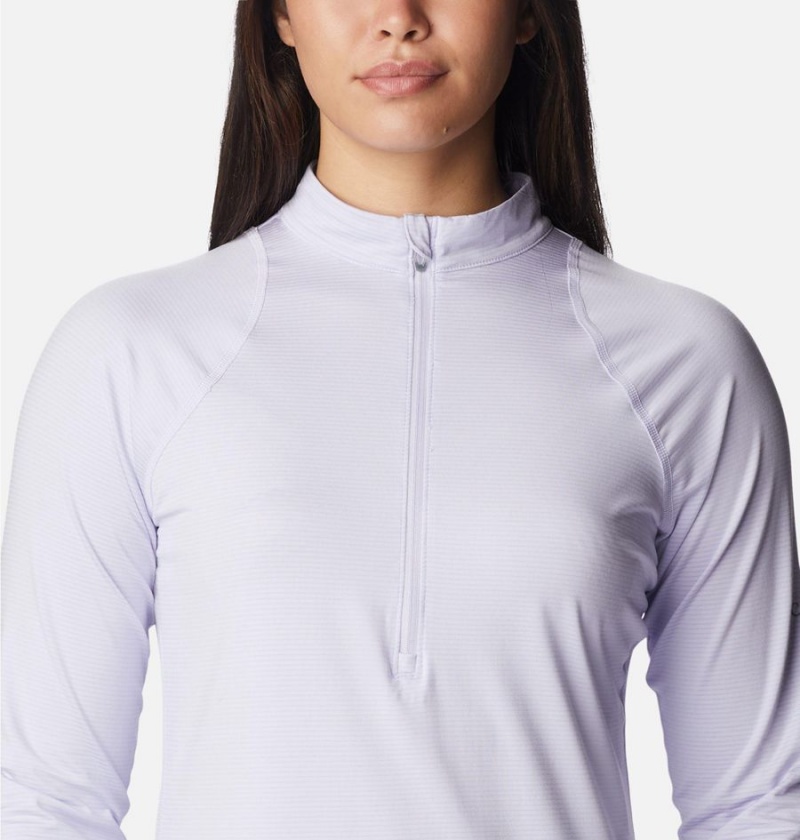 Purple Women's Columbia Endless Trail Half Zip Mesh Long Sleeve Pullover | HUAKF-6789