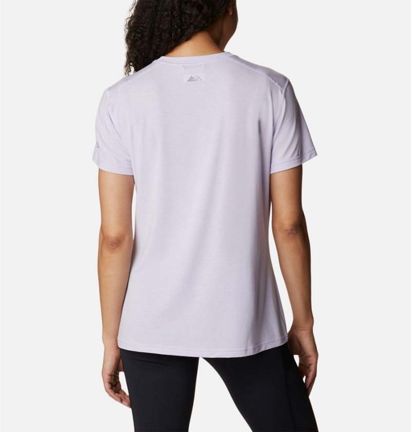 Purple Women's Columbia Endless Trail Running Tech T-Shirt | JCDOF-0452